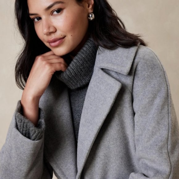 FAUX ALPACA COAT (NWT) XS Banana Republic - Picture 4 of 11